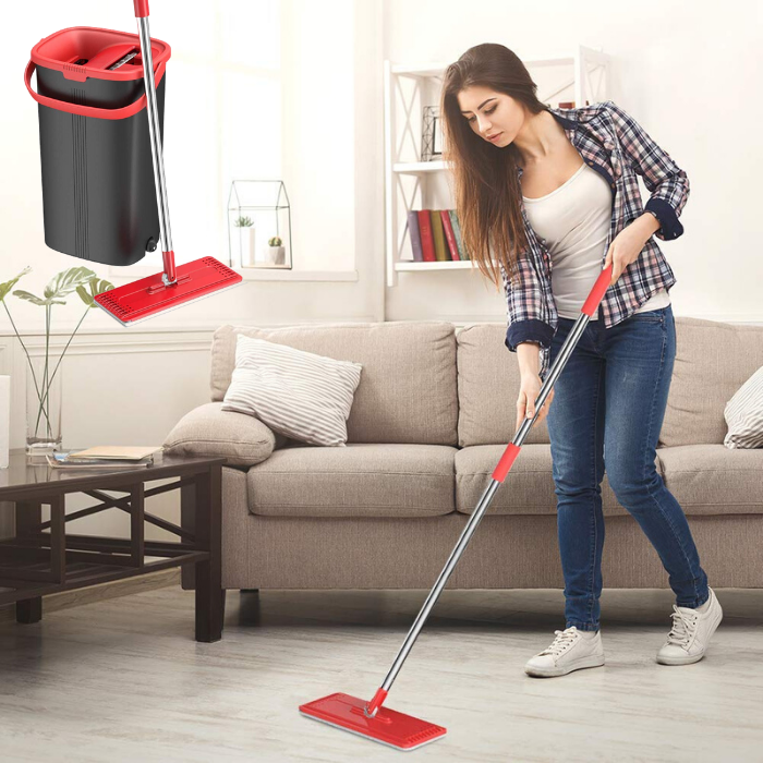 Flat Floor Mop and Bucket Set